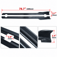 NINTE Side Rocker Panel Skirt Trim Kit Fit for Dodge Challenger SXT 2015-2023 Painted Carbon Fiber Look ABS Plastic Sport Style Without Logo - NINTE