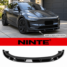 Load image into Gallery viewer, NINTE Front Bumper Lip Splitter Fit for Tesla Model Y Juniper 2025-2026 Gloss Black ABS One Piece Sport Style - NINTE