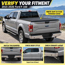 NINTE Black Soft Tri-Fold Tonneau Cover Fit for 2015-2026 Ford F-150 5.5-Ft Bed - NINTE