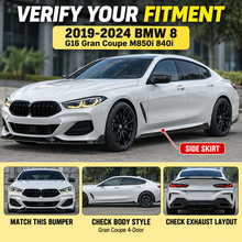 NINTE Side Rocker Panel Lip Kit Fit for 2019-2024 BMW 8 Series G16 Gran Coupe M850i 840i Painted Carbon Fiber Look 2-Piece AC Style
