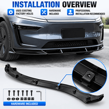 NINTE Front Bumper Lip Splitter Fit for Tesla Model Y Juniper 2025-2026 Gloss Black ABS One Piece Sport Style - NINTE