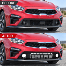 NINTE Front Lower Bumper Grille Fit for Kia Forte 2019-2021 Painted Black PP Direct Replacement with Daytime Running Lamp Holes - NINTE