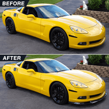NINTE Front Bumper Lip Splitter Kit Fit for Chevrolet Corvette C6 Base 2005-2013 Painted Gloss Black ABS 3-Piece Sport Style Without Logo - NINTE