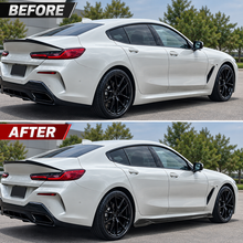 NINTE Side Rocker Panel Lip Kit Fit for 2019-2024 BMW 8 Series G16 Gran Coupe M850i 840i Painted Carbon Fiber Look 2-Piece AC Style