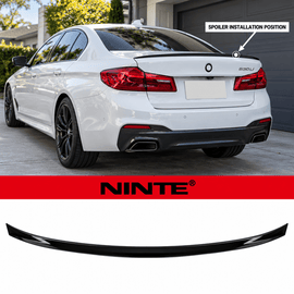 NINTE Rear Trunk Spoiler Wing Fit for BMW G30 5 Series 4 Door Sedan 2017-2023 and F90 M5 2018-2023 Painted Gloss Black One Piece MP Sport Style Without Logo - NINTE