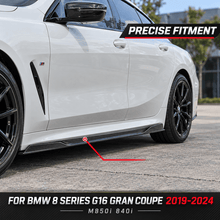 NINTE Side Rocker Panel Lip Kit Fit for 2019-2024 BMW 8 Series G16 Gran Coupe M850i 840i Painted Carbon Fiber Look 2-Piece AC Style