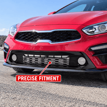 NINTE Front Lower Bumper Grille Fit for Kia Forte 2019-2021 Painted Black PP Direct Replacement with Daytime Running Lamp Holes - NINTE