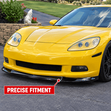 NINTE Front Bumper Lip Splitter Kit Fit for Chevrolet Corvette C6 Base 2005-2013 Painted Gloss Black ABS 3-Piece Sport Style Without Logo - NINTE