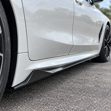 NINTE Side Rocker Panel Lip Kit Fit for 2019-2024 BMW 8 Series G16 Gran Coupe M850i 840i Painted Carbon Fiber Look 2-Piece AC Style