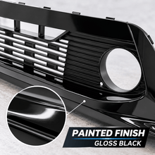 NINTE Front Lower Bumper Grille Fit for Kia Forte 2019-2021 Painted Black PP Direct Replacement with Daytime Running Lamp Holes - NINTE