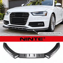 Load image into Gallery viewer, NINTE Front Bumper Lip Splitter Kit Fit for Audi A4 S4 B8.5 S-Line 2013-2016 Models Built After June 2013 ABS Plastic Carbon Fiber Look Sport Style