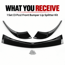 NINTE Front Bumper Lip Splitter Kit Fit for Chevrolet Corvette C6 Base 2005-2013 Painted Gloss Black ABS 3-Piece Sport Style Without Logo - NINTE