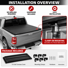 NINTE Black Soft Tri-Fold Tonneau Cover Fit for 2015-2026 Ford F-150 5.5-Ft Bed - NINTE