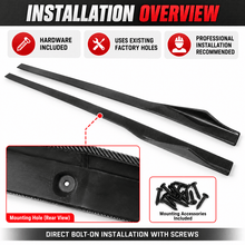 NINTE Side Rocker Panel Lip Kit Fit for 2019-2024 BMW 8 Series G16 Gran Coupe M850i 840i Painted Carbon Fiber Look 2-Piece AC Style
