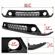 NINTE Front Lower Bumper Grille Fit for Kia Forte 2019-2021 Painted Black PP Direct Replacement with Daytime Running Lamp Holes - NINTE
