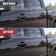 NINTE Exterior Door Handle Covers Fit for GMC Sierra 2014-2024 Painted Gloss Black ABS Tape on Trim - NINTE