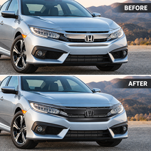 NINTE Front Grille Fit for Honda Civic 2016-2021 Select Models Gloss Black ABS Plastic OE Style Direct Replacement