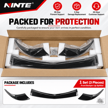 NINTE Front Bumper Lip Splitter Kit Fit for Chevrolet Corvette C6 Base 2005-2013 Painted Gloss Black ABS 3-Piece Sport Style Without Logo - NINTE