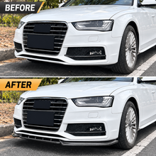 NINTE Front Bumper Lip Splitter Kit Fit for Audi A4 S4 B8.5 S-Line 2013-2016 Models Built After June 2013 ABS Plastic Carbon Fiber Look Sport Style