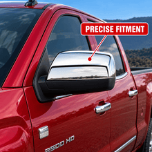NINTE Outside Mirror Cover Caps Fit for 2014-2018 GMC Sierra Chevrolet Silverado 1500 2500HD 3500HD Gloss Silver Triple Chrome-Coated ABS Tape on Overlay - NINTE