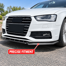 NINTE Front Bumper Lip Splitter Kit Fit for Audi A4 S4 B8.5 S-Line 2013-2016 Models Built After June 2013 ABS Plastic Carbon Fiber Look Sport Style