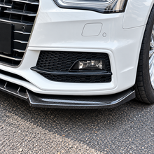 NINTE Front Bumper Lip Splitter Kit Fit for Audi A4 S4 B8.5 S-Line 2013-2016 Models Built After June 2013 ABS Plastic Carbon Fiber Look Sport Style