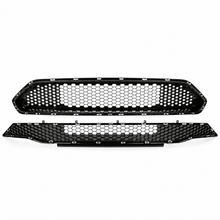 NINTE Front Upper and Lower Grille Kit Fit for 2018-2022 Ford Mustang Painted Black Honeycomb ABS Plastic - NINTE
