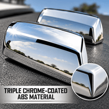 NINTE Outside Mirror Cover Caps Fit for 2014-2018 GMC Sierra Chevrolet Silverado 1500 2500HD 3500HD Gloss Silver Triple Chrome-Coated ABS Tape on Overlay - NINTE