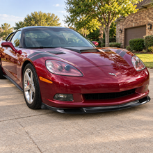 NINTE Front Bumper Lip Splitter Kit Fit for Chevrolet Corvette C6 Base 2006-2013 Painted ABS Carbon Fiber Look Without Logo - NINTE
