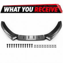 NINTE Front Bumper Lip Splitter Kit Fit for Audi A4 S4 B8.5 S-Line 2013-2016 Models Built After June 2013 ABS Plastic Carbon Fiber Look Sport Style