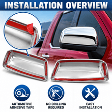 NINTE Outside Mirror Cover Caps Fit for 2014-2018 GMC Sierra Chevrolet Silverado 1500 2500HD 3500HD Gloss Silver Triple Chrome-Coated ABS Tape on Overlay - NINTE