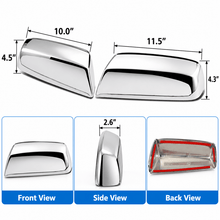NINTE Outside Mirror Cover Caps Fit for 2014-2018 GMC Sierra Chevrolet Silverado 1500 2500HD 3500HD Gloss Silver Triple Chrome-Coated ABS Tape on Overlay - NINTE
