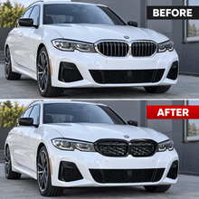 NINTE Front Kidney Diamond Grille Fit for BMW G20 330i M340i 2019-2022 Gloss Black ABS Plastic Direct Replacement