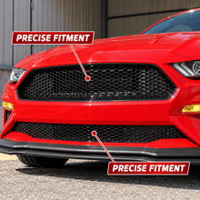 NINTE Front Upper and Lower Grille Kit Fit for 2018-2022 Ford Mustang Painted Black Honeycomb ABS Plastic - NINTE