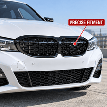 NINTE Front Kidney Diamond Grille Fit for BMW G20 330i M340i 2019-2022 Gloss Black ABS Plastic Direct Replacement