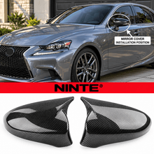 Load image into Gallery viewer, NINTE Front Outer Side Door Mirror Cover Caps Fit for Lexus IS200t IS250 IS300 IS350 2014-2020 Carbon Fiber Look M Style ABS - NINTE