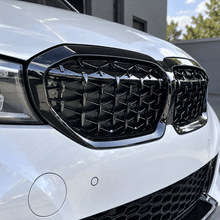 NINTE Front Kidney Diamond Grille Fit for BMW G20 330i M340i 2019-2022 Gloss Black ABS Plastic Direct Replacement