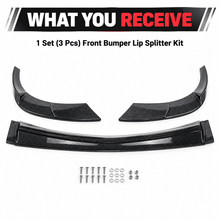 NINTE Front Bumper Lip Splitter Kit Fit for Chevrolet Corvette C6 Base 2006-2013 Painted ABS Carbon Fiber Look Without Logo - NINTE