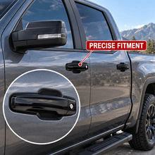NINTE Exterior Door Handle Covers Fit for GMC Sierra 2014-2024 Painted Gloss Black ABS Tape on Trim - NINTE