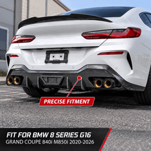 NINTE Rear Bumper Diffuser Spoiler Fit for BMW 8 Series G16 Grand Coupe 840i M850i 2020-2026 Painted Carbon Fiber Look Sport AC Style Without Logo - NINTE