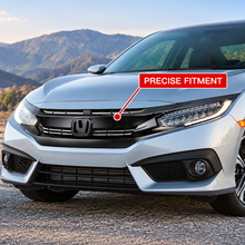 NINTE Front Grille Fit for Honda Civic 2016-2021 Select Models Gloss Black ABS Plastic OE Style Direct Replacement