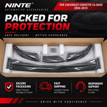 NINTE Front Bumper Lip Splitter Kit Fit for Chevrolet Corvette C6 Base 2006-2013 Painted ABS Carbon Fiber Look Without Logo - NINTE