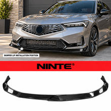 Load image into Gallery viewer, NINTE Front Bumper Lip Splitter Kit Fit for Acura Integra 2023-2025 Painted Gloss Black ABS 3-Piece Sport Style Without Logo - NINTE