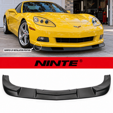 Load image into Gallery viewer, NINTE Front Bumper Lip Splitter Fit for Chevrolet Corvette C6 Base 2005-2013 Painted Black ABS Plastic 3-Piece ZR1 Style - NINTE