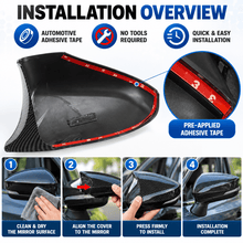 NINTE Front Outer Side Door Mirror Cover Caps Fit for Lexus IS200t IS250 IS300 IS350 2014-2020 Carbon Fiber Look M Style ABS - NINTE