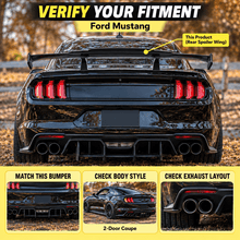 NINTE Rear Spoiler Wing Fit for Ford Mustang GT350 GT500 Painted Carbon Fiber Look ABS Plastic GT Style 58 Inch - NINTE