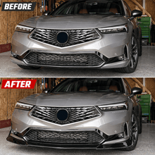 NINTE Front Bumper Lip Splitter Kit Fit for Acura Integra 2023-2025 Painted Gloss Black ABS 3-Piece Sport Style Without Logo - NINTE