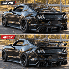 NINTE Rear Spoiler Wing Fit for Ford Mustang GT350 GT500 Painted Carbon Fiber Look ABS Plastic GT Style 58 Inch - NINTE