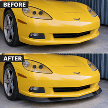 NINTE Front Bumper Lip Splitter Fit for Chevrolet Corvette C6 Base 2005-2013 Painted Black ABS Plastic 3-Piece ZR1 Style - NINTE