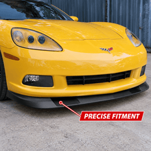 NINTE Front Bumper Lip Splitter Fit for Chevrolet Corvette C6 Base 2005-2013 Painted Black ABS Plastic 3-Piece ZR1 Style - NINTE
